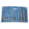 12 Piece Pilot Punch Kits (Tip Size : 1/16 in, 5/64 in, 3/32 in, 1/8 in, 5/32 in, 3/16 in, 7/32 in, 1/4 in, 5/16 in, 3/8 in, 7/16 in, 1/2 in, Includes : Pouch, Stock Shape : Round, Knurled)