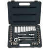 34 Piece Standard & Deep Socket Sets (Drive Size : 3/8 in, No. of Points : 12, Includes : (10) Std. Sockets 5/16 - 7/8 in, (11) Metric Sockets 8 - 19mm, (9) Deep Sockets 3/8 - 7/8 in, (2) Extensions, Ratchet, Universal Joint, Blow Molded Case)