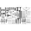 Proto-Ease� Master Puller Sets (Includes : 2 Way/3 Way Slotted Crossarm, (2) Puller Tips, (2) Forcing Screws, (9) Cap Screws, 2 Way Slotted Crossarm, 2 Way Yoke, 3 Way Yoke, (3) Inside Jaws, (6) Reversible Jaws, Reversible Adjusting Nut, (3) Jaw Pivot Pins, Short Slide Rod, (2) Sli)