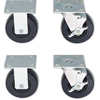 Standard-Duty Roller Cabinet Caster Sets (Diameter : 5 in, Width : 2 in, Includes : (2) Swivel Brake Casters, (2) Fixed Casters)