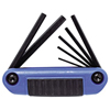 7 Piece Metric Folding Hex Key Sets (Tip Size : 1.500 mm, 2 mm, 2.500 mm, 3 mm, 4 mm, 5 mm, 6 mm, Overall Length : 3 in, Handle Length : 3 1/2 in)