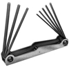 8 Piece Long Folding Hex Key Sets (Tip Size : 3/32 in, 7/64 in, 1/8 in, 9/64 in, 5/32 in, 3/16 in, 7/32 in, 1/4 in, Overall Length : 4 in, Handle Length : 5 1/4 in)