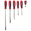 6 Piece Standard Tip Square Shank Screwdriver Sets (Tip Type : Slotted, Includes : (1) Stubby Std. 1/4 in, 1-9/16 in. Blade, (1) Standard 3/16 in, 4 in. Blade, (1) Standard 1/4 in, 4 in. Blade, (1) Standard 5/16 in, 6 in. Blade, (1) Standard 3/8 in, 8 in. Blade, (1) Standard 3/8 in, 11 3/4 in. Blade, Handle Material : Plastic)