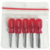 5 Piece Midget Nut Driver Sets (Opening Size : 5/64 in, 3/32 in, 7/64 in, 1/8 in, 5/32 in, Opening Type : Hex, Shank Type : Hollow Shaft)