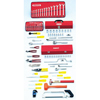 99 Piece Metric Starter Sets (Drive Size : 3/8 in, 1/2 in, Includes : (42) Sockets and Accessories, (17) Wrenches, (5) Pliers, (8) Screwdrivers, (15) Striking and Struck Tools, (12) Miscellaneous Tools, 9969 Storage Box, Weight : 65 lb)