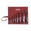 8 Pc. Double Box Ratcheting Wrench Sets (Opening Type : Box/Box, Includes : Tool Roll, (1) 1 in x 1 1/8 in, (1) 1/2 in x 9/16 in, (1) 1/4 in x 5/16 in, (1) 13/16 in x 15/16 in, (1) 3/4 in x 7/8 in, (1) 3/8 in x 7/16 in, (1) 5/8 in x 11/16 in, (1) 7/32 in x 9/32 in, Finish : Black Chrome)
