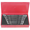 12 Piece Reversible Gear Ratcheting Wrench Sets (Opening Size : 8 mm, 9 mm, 10 mm, 11 mm, 12 mm, 13 mm, 14 mm, 15 mm, 16 mm, 17 mm, 18 mm, 19 mm, 8 mm [Min], 19 mm [Max], Opening Type : Open/Box, Finish : Polished)