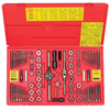 76-Piece Fractional/Metric Tap & Die Super Sets (Die Type : Hexagon, Tap Type : Plug, Includes : (6) Machine Screw 4 - 40 NC thru 12 - 24 NC, (10) Fractional 1/4 in - 20 NC thru 1/2 in - 20 NF, (16) Metric 3 mm - 0.50 thru 12 mm - 1.75, Pipe 1/8 in - 27 NPT, 1/8 in - 28 BSP, Taps, Dies, Tap Wrenches, T-Handle Wrench, Pitch Gauge/s, Sc)
