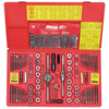 117-Piece Fractional/Metric Tap, Die and Drill Bit Deluxe Set (Die Type : Hexagon, Tap Type : Plug, Includes : (6) Machine Screw 4 - 40 NC thru 12 - 24 NC, (10) Fractional 1/4 in - 20 NC thru 1/2 in - 20 NF, (16) Metric 3 mm - 0.50 thru 12 mm - 1.75, Pipe 1/8 in - 27 NPT, 1/8 in - 28 BSP, (41) Drill Bits, (5) Spiral Flute Screw Extractors, Dies, Ta)