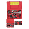 66-Piece Metric Tap & Die Combination Sets (Die Type : Hexagon, Tap Type : Plug, Includes : (27) Metric 3 mm - 0.50 thru 24 mm - 3.00, Pipe 1/8 in - 28 BSP, Taps, Dies, T-Handle Wrench, Tap Wrenches, Pitch Gauge/s, Screwdriver, Plastic Case)