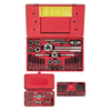64-Piece Machine Screwith Fractional Sizes Tap & Die Combination Sets (Die Type : Solid and Adjustable Round Dies, Tap Type : Plug, Includes : (6) Machine Screw 4 - 40 NC thru 12 - 24 NC, (20) Fractional 1/4 in - 20 NC thru 1 in - 12 NS, (16) Fractional 1/4 in - 20 NC thru 3/4 in - 16 NF, Taps, Dies, Tap Wrenches, T-Handle Wrenches, Pitch Gauge/s, Screwdriver, Sets 98000 23)