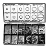 Snap Ring Assortments (Includes : (30) 1/4 in, (20) 5/16 in, (50) 3/8 in, (20) 7/16 in, (50) 1/2 in, (20) 9/16 in, (30) 5/8 in, (35) 3/4 in, (10) 13/16 in, (20) 7/8 in, (10) 1 in, (5) 1-1/4 in, Plastic Box, Material : Spring Steel, Mounting : External-Axial)