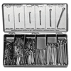Cotter Pin Assortments (Includes : (130) 1/16 x 1 in, (100) 1/8 x 1-1/4 in, (80) 1/8 x 2 in, (150) 3/32 x 1 in, (100) 3/32 x 1-3/4 in, (40) 5/32 x 2-1/2 in, Plastic Box, Material : Steel, Quantity : 600 per set)
