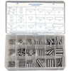 Dowel Pin Assortments (Includes : (8) 1/16 x 3/4 in, Plastic Box, (10) 1/4 x 1 in, (10) 1/4 x 3/4 in, (10) 1/8 x 1/2 in, (10) 3/8 x 1 in, (4) 1/2 x 1-1/2 in, (4) 1/2 x 2 in, (4) 3/16 x 1-1/2 in, (4) 5/16 x 2 in, (6) 1/4 x 1-1/2 in, (6) 1/4 x 1/2 in, (6) 1/4 x 5/8 in, (6) 1, Material : Alloy Steel, Length : 8 1/4 in)