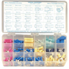 Electrical Terminal Assortments (Includes : (2) Insulated Quick Slide Terminals, (20) Non-insulated Quick Slide Terminals, (30) Butt Connectors, (40) Spade Terminals, (5) Self-Splicing Connectors, (60) Ring Terminals, Quantity : 175 per set, Wt. : 3.21 lb)