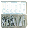 Clevis Pin Assortments (Includes : Plastic Box, (2) 1/2 x 1-1/2 in, (2) 1/2 x 2 in, (2) 3/8 x 2 in, (2) 5/16 x 2-1/2 in, (2) 5/16 x 2-1/4 in, (2) 5/16 x 2-3/4 in, (3) 1/4 x 2-1/2 in, (3) 1/4 x 2-1/4 in, (3) 5/16 x 2 in, (4) 1/4 x 1-1/4 in, (4) 1/4 x 1-3/4 in, (4) 3/8 x 1-1/, Material : Low Carbon Steel, Quantity : 83 per set)