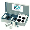 TruPunch� Punch & Die Sets (Includes : Plastic Case, (4) I.D. Pilot Sizes 3/4, 7/8, 1, 1-1/8 in, (4) Punches 7/8, 1, 1-1/8, 1-1/4 in, Material : A-2 Tool Steel, Weight : 4 lb)