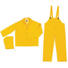 Classic 3-Piece Flame Resistant Rain Suits (Size Group : Large, Material : PVC/Polyester, Thickness : 0.3500 mm)