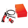 Slug-Out� Hydraulic Knockout Sets (Cutting Thickness : 12 gauge (stainless steel) [Max], 10 gauge (mild steel) [Max], Includes : PH20 Hand Pump, Pull Rod for 3/4 - 4 in. Punches Dies, Stainless Steel Pull Rod, 3/8 in. Dia., Converter, 12 Ton Hydraulic Cylinder, 6 ft. Rubber Hose Coupler, Metal Case, Wt. : 26.60 lb)