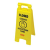 Floor Safety Signs (Depicted Text : Closed (Multi-Lingual), Color : Yellow, Length : 26 in)