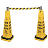 Portable Barricade Systems (Depicted Text : Caution Wet Floor, Color : Yellow, Height : 36 in)