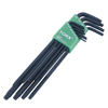 Long Arm Torx� L-Key Sets (Tip Size Symbol (Nom) : T-5, T-6, T-7, T-8, T-9, T-10, T-15, T-20, T-25, T-27, T-30, T-40, T-50, Tip Type : Torx, Material : Chrome-Vanadium-Molybdenum Steel)