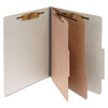 Pressboard 25 pt. Classification Folders (Letter Size, Mist Gray, 6-Section Folders)