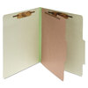 Pressboard 25 pt. Classification Folders (Legal Size, Leaf Green, 4-Section Folders)