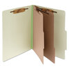 Pressboard 25 pt. Classification Folders (Legal Size, Leaf Green, 6-Section Folders)