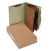 Pressboard 25 pt. Classification Folders (Legal Size, Leaf Green, 8-Section Folders)