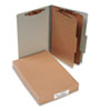 Pressboard 25 pt. Classification Folders (Legal Size, Mist Gray, 6-Section Folders)