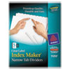 Index Maker� Clear Label Dividers with White Narrow Tabs