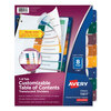 Ready Index� Translucent Multicolor Table of Contents Dividers