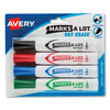 Marks-A-Lot® Chisel Tip Whiteboard Marker, Four-Color Set