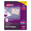 Self-Adhesive Laser/Ink Jet Name Badge Labels (400 per Box, Red Border)