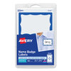 Print or Write Self-Adhesive Name Badges (Border, Blue, 2-1/4 x 3-3/8)