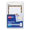 Print or Write Self-Adhesive Name Badges (Border, Gold, 2-1/4 x 3-3/8)