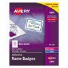 Self-Adhesive Laser/Ink Jet Name Badge Labels (400 per Box, Blue Border)