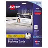Avery� Two-Side Clean Edge Printable Business Cards (Global Product Type : Business Cards, Paper Color(s) : White, Finish : Glossy)