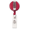 Translucent Retractable ID Card Reels, Four-Pack (Red, 12 Reels per Box)