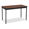 Utility Table with Laminate Top & Steel Legs (Walnut/Black, 48 x 24)
