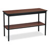 48 x 18 Utility Table with Bottom Storage Shelf (Walnut/Black)