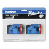 TC Series Tape Cartridges for P-Touch Labelers (1/2 Wide, Red on Clear, Two Cartridges per Pack)