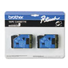 TC Series Tape Cartridges for P-Touch Labelers (1/2 Wide, Gold on Black, Two Cartridges per Pack)