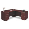 Bush� Milano&sup2; Collection Left L-Desk with Full Pedestal (Global Product Type : Desks-Left L-Desk with Full Pedestal, Top Shape : Bow Front, Top Color/Finish : Harvest Cherry)