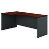 Series C Bow Front Desk, Corner Modules (Graphite Gray Frame, Hansen Cherry Finish Top, Corner Modules)