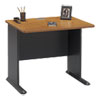 Series A Workstation Desks, Peninsula, Corner Desk, Corner Connector (Natural Cherry Finish Top, Workstation Desks)