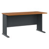 Series A Workstation Desks, Peninsula, Corner Desk, Corner Connector (Natural Cherry Finish Top, Workstation Desks)