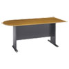 Series A Workstation Desks, Peninsula, Corner Desk, Corner Connector (Natural Cherry Finish Top, Peninsula)