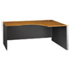 Series C Bow Front Desk, Corner Modules (Graphite Gray Frame, Natural Cherry Finish Top, Corner Modules)